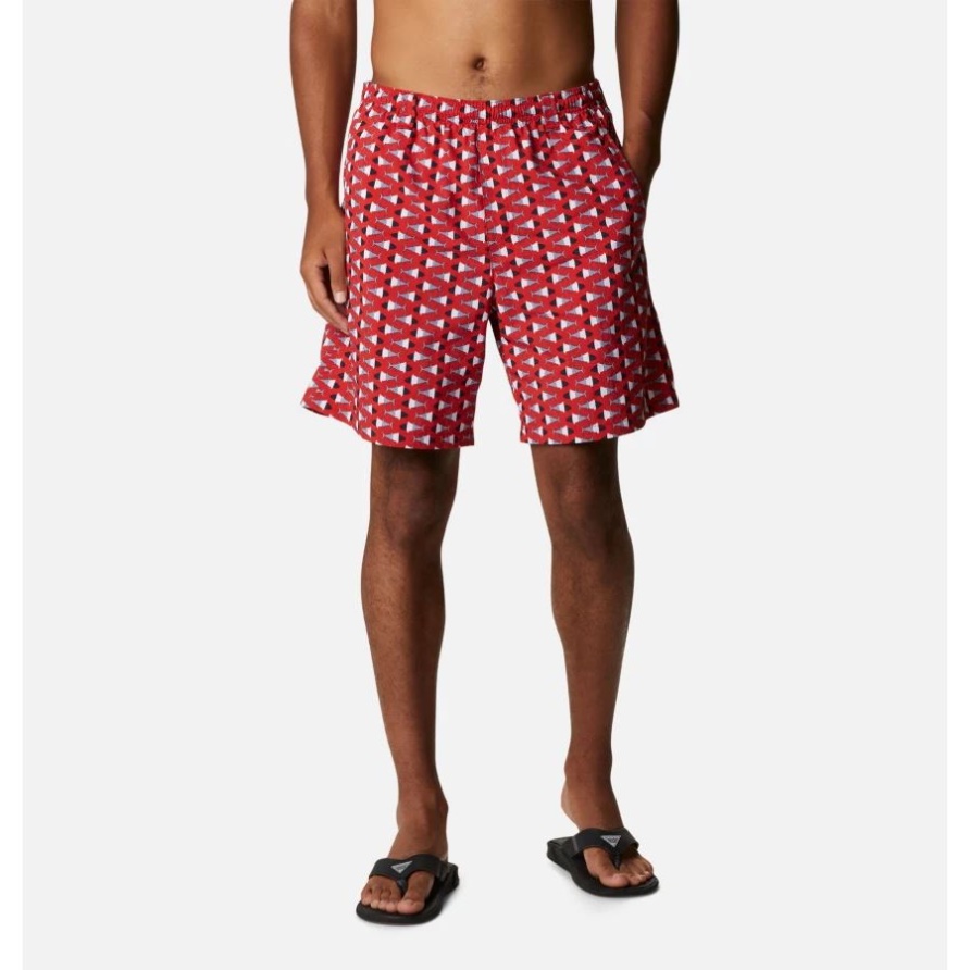 Red Spark Fish Bobber Print Columbia Pfg Super Backcast Wassershorts Für Herren