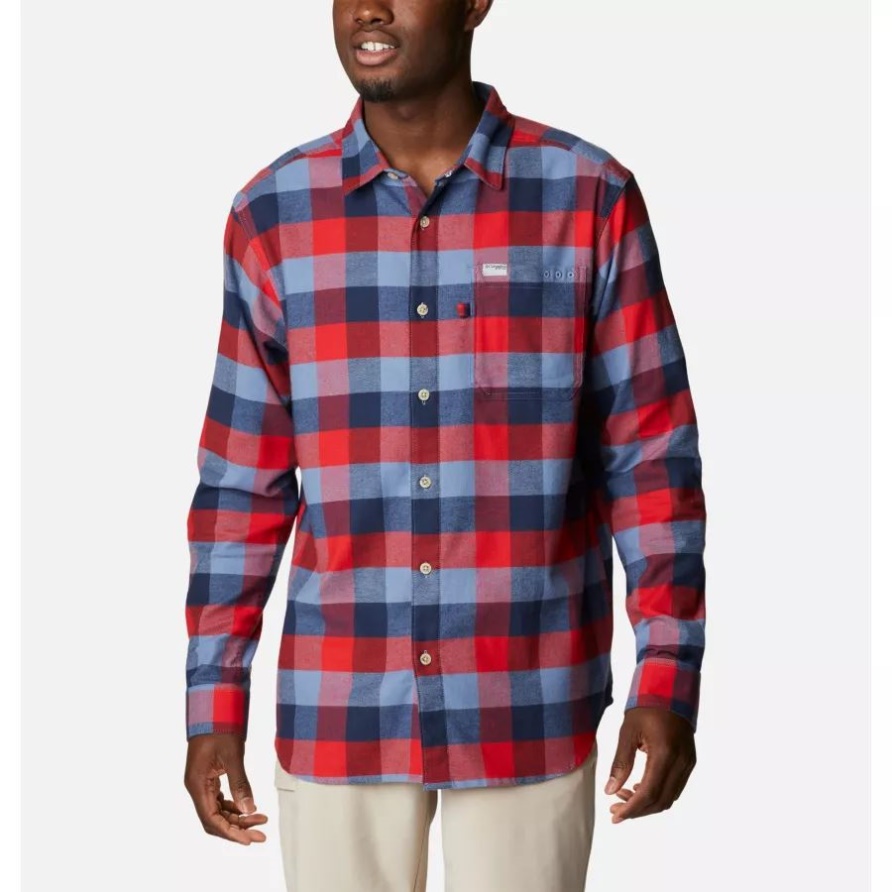 Red Spark Multi Check Columbia Pfg Slack Tide Flanell Langarmhemd Für Herren
