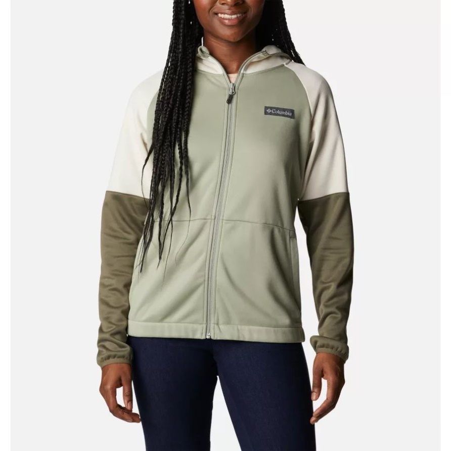 Safari/kreide/steingrüner Windgates-kapuzenpulli Mit Durchgehendem Reißverschluss Für Damen Columbia