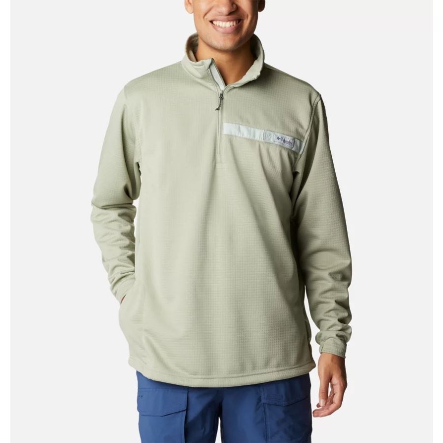 Safari/Cool Green Columbia Pfg Skiff Guide Fleece Für Herren