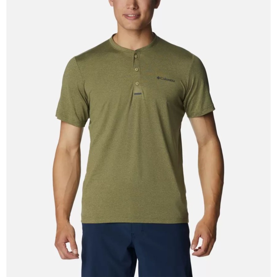 Savoury Heather Columbia Tech Trail Kurzarm-Henley Für Herren