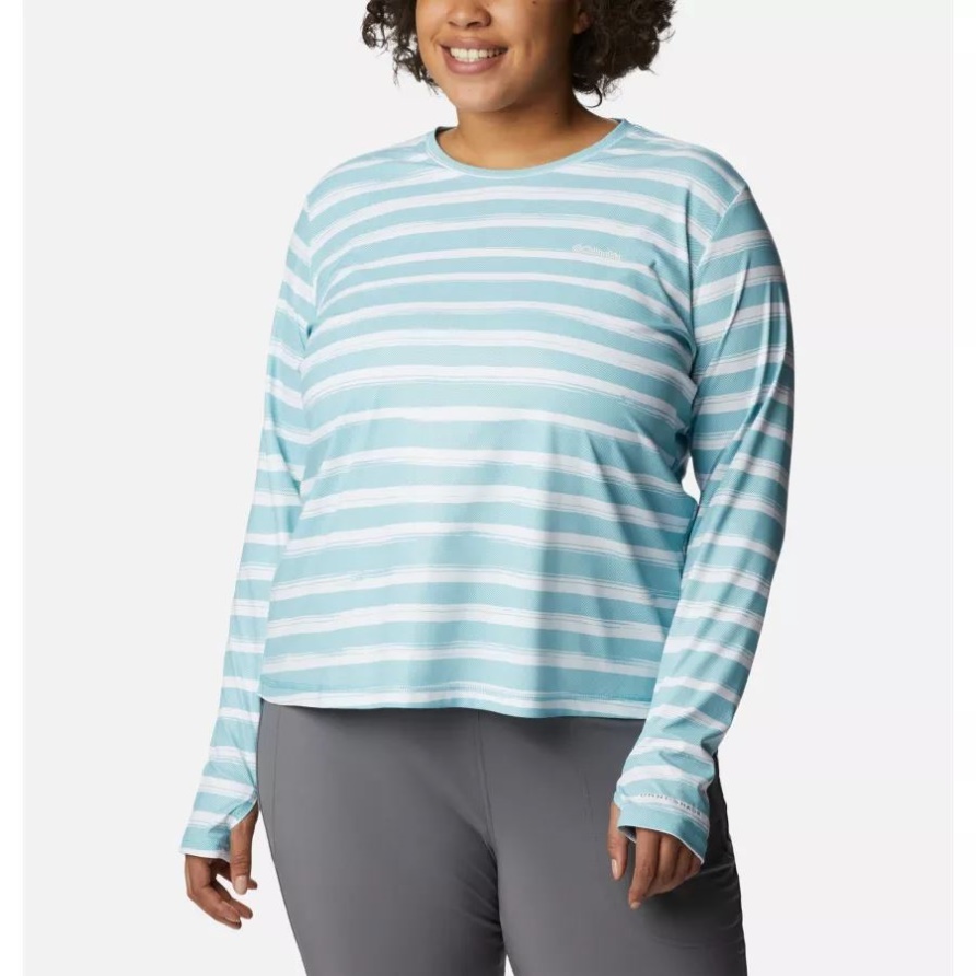 Sea ​​wave Brush Stripe Damen Sonnenabweiser Summerdry Langarmshirt Plus Größe Columbia