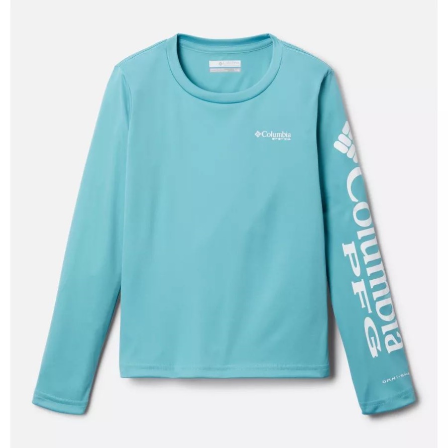 Sea ​​wave/weißes Logo Mädchen Pfg Tidal Langarm T-shirt Columbia