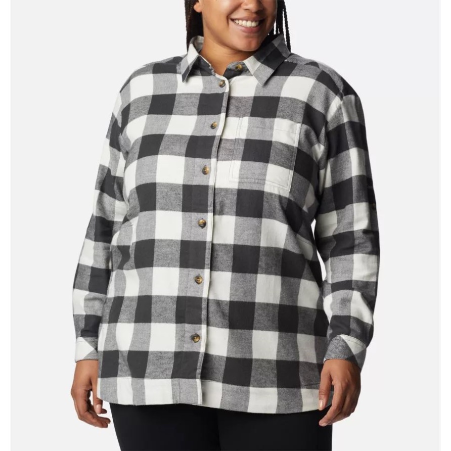 Shark Buffalo Check Columbia Damen Holly Hideaway Flanellhemd Plus Größe