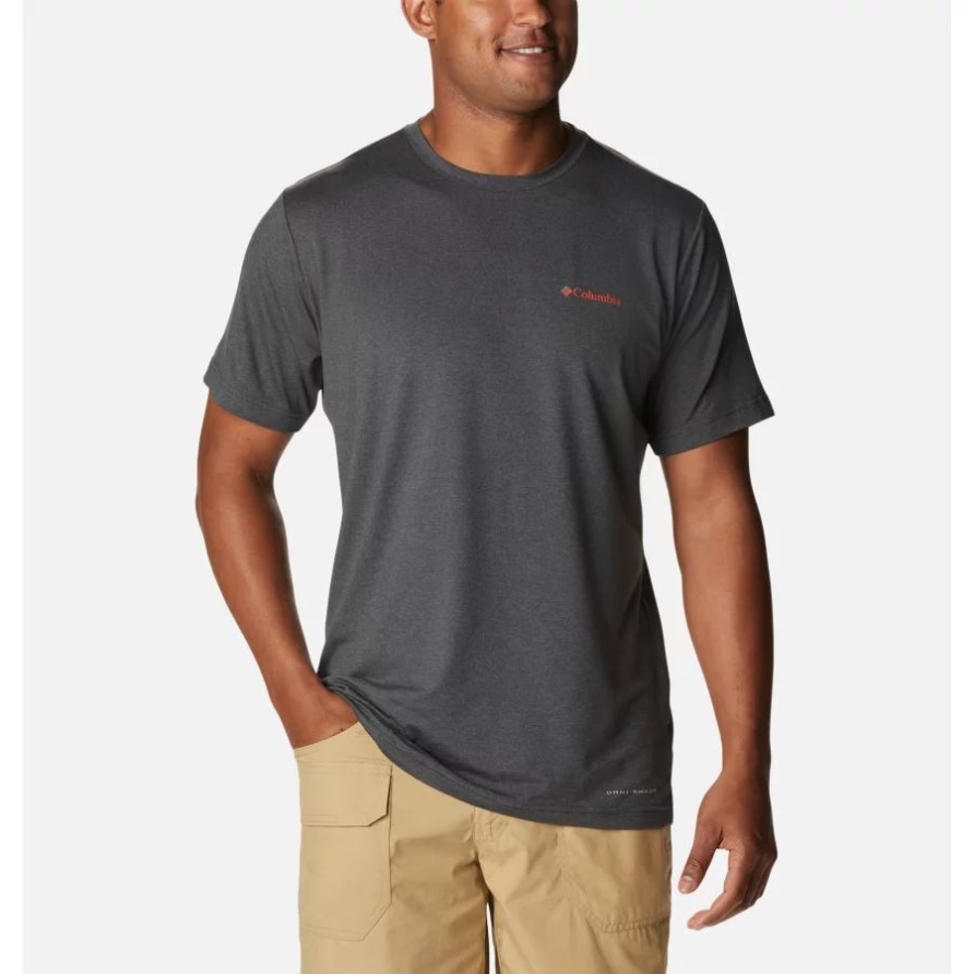 Tech-Trail-Grafik-T-Shirt Für Männer Mit Shark Heather/CSC-Stapellogo Columbia