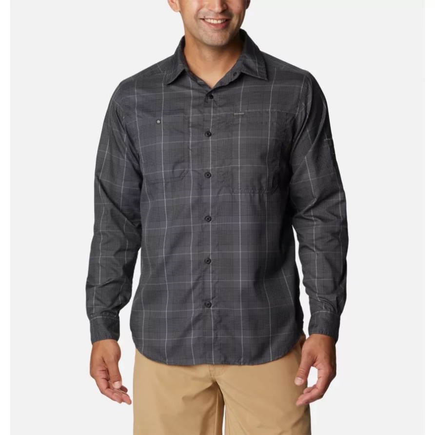 Shark Trail Crossing Plaid Herren Silver Ridge Utility Lite Plaid Langarmhemd Columbia