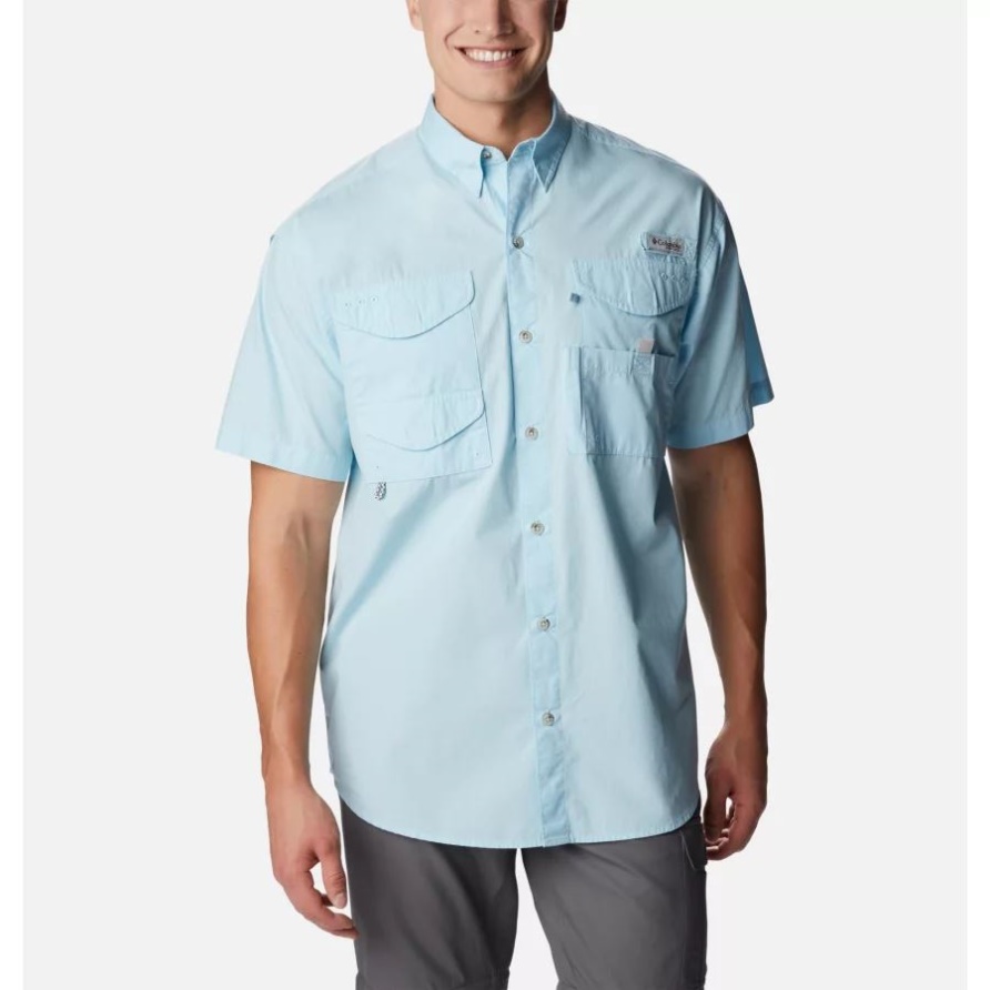 Frühlingsblaues Pfg Bonehead Kurzarmhemd Für Herren Columbia