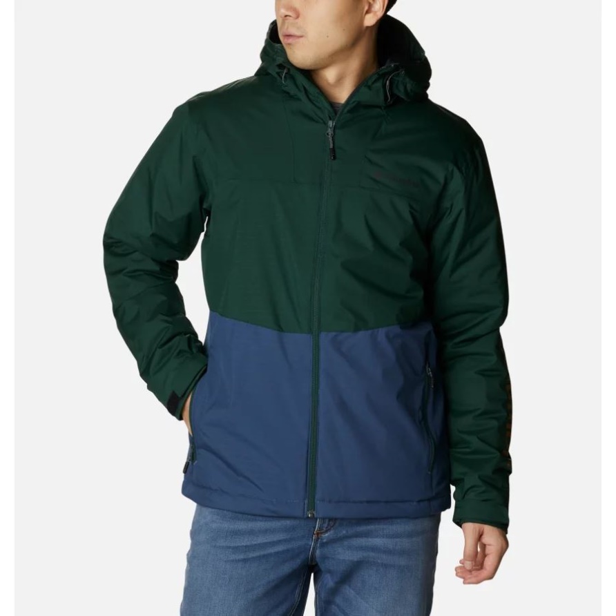 Spruce/dark Mountain Point Park Wasserdichte Isolierte Jacke Für Herren Columbia
