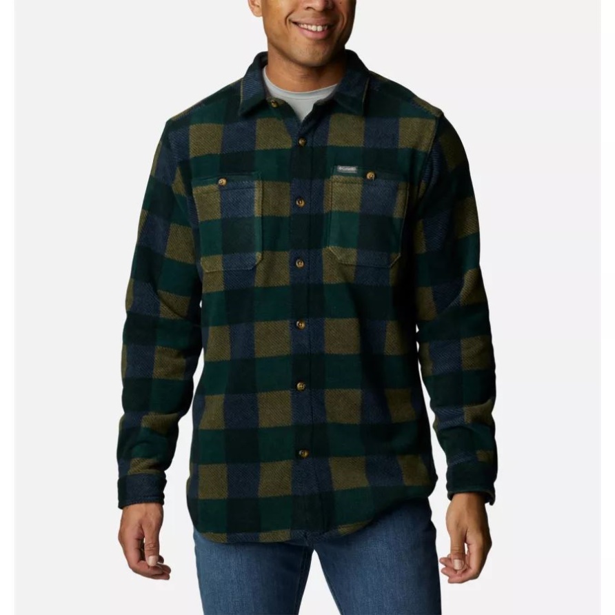 Spruce Multi Check Columbia Flare Gun Fleece-Überhemd Für Herren
