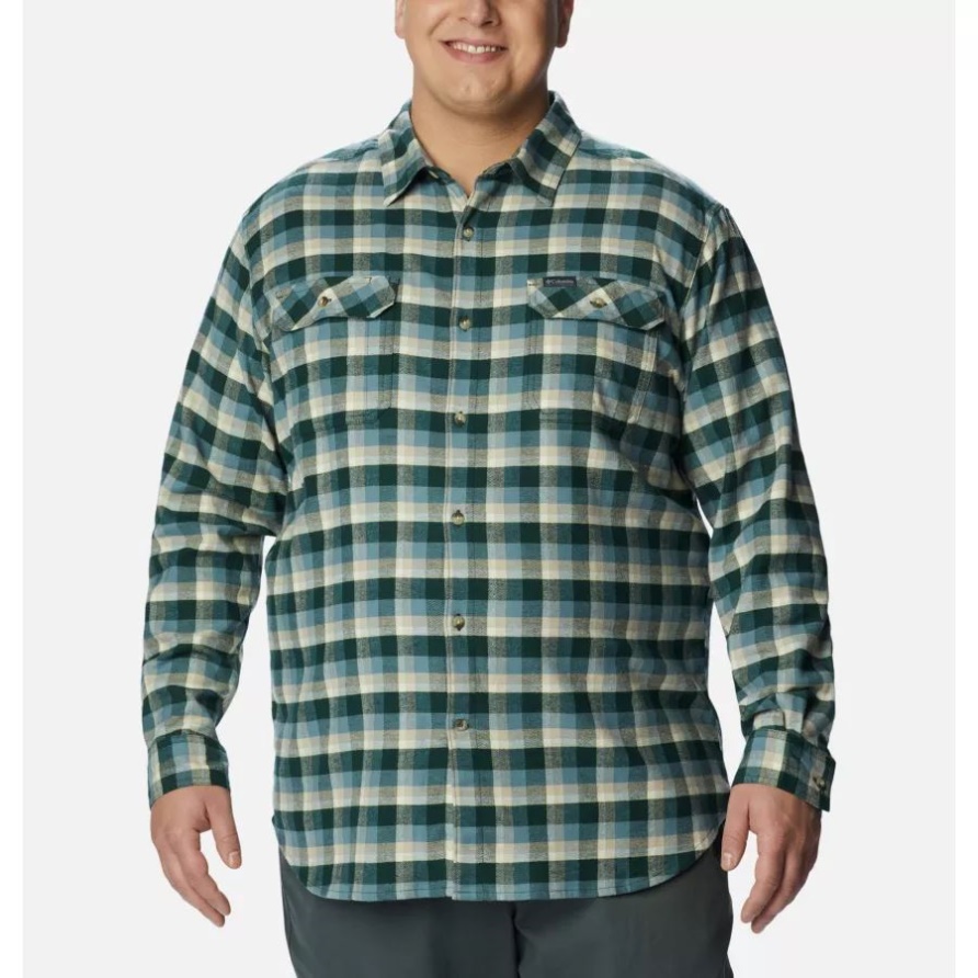Fichte Shadow Plaid Herren Flare Gun Stretch Flanellhemd Erweiterte Größe Columbia