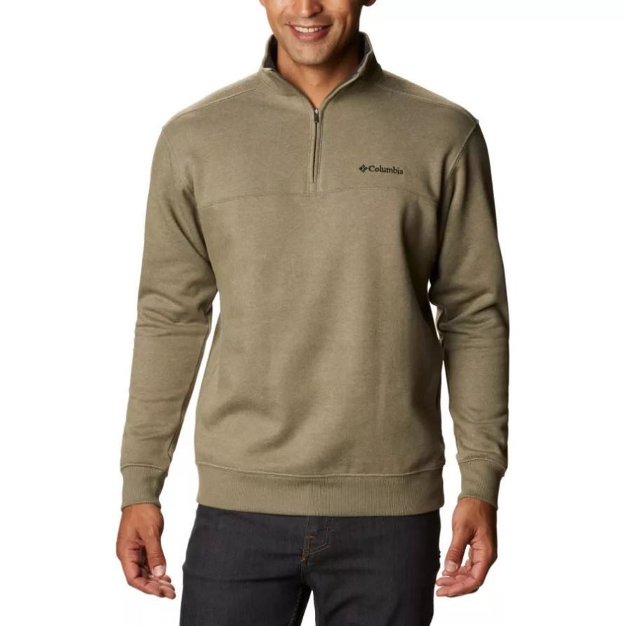Steingrün Meliert Columbia Herren-sweatshirt Hart Mountain Ii Mit Halbem Reißverschluss Groß