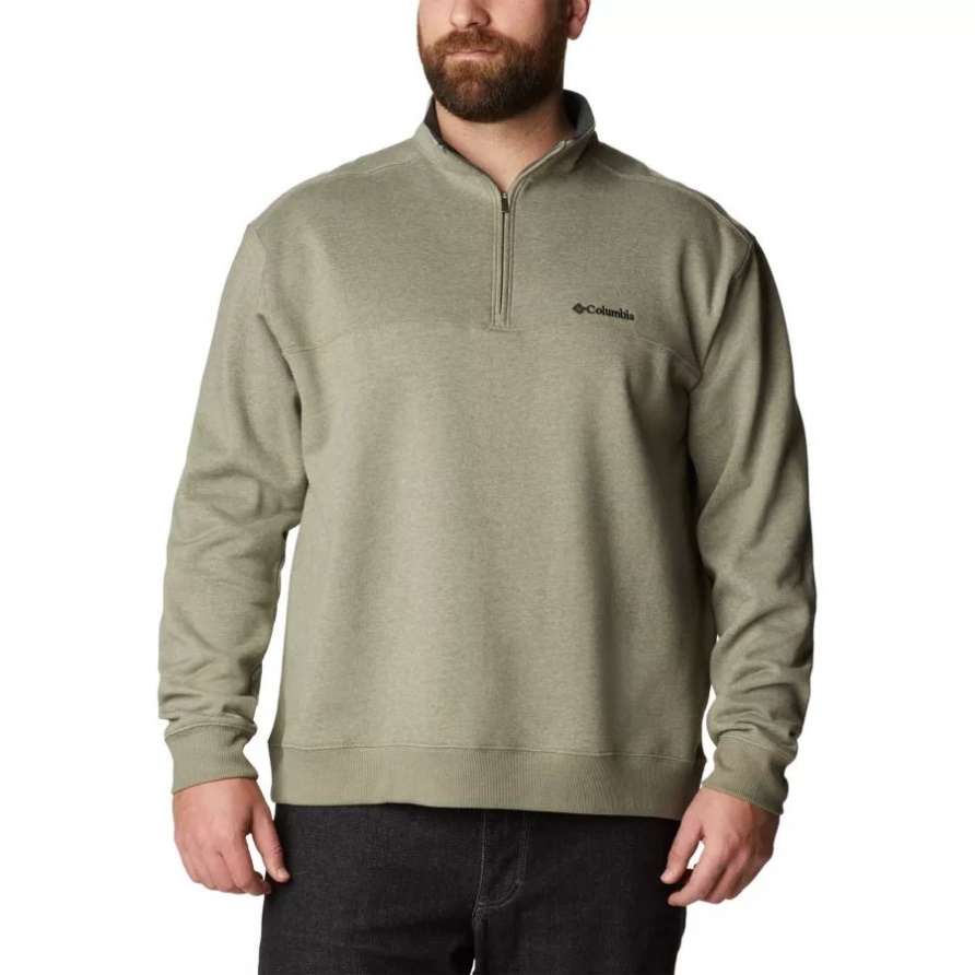 Steingrün Meliert Herren Hart Mountain Ii Sweatshirt Mit Halbem Reißverschluss Big Columbia
