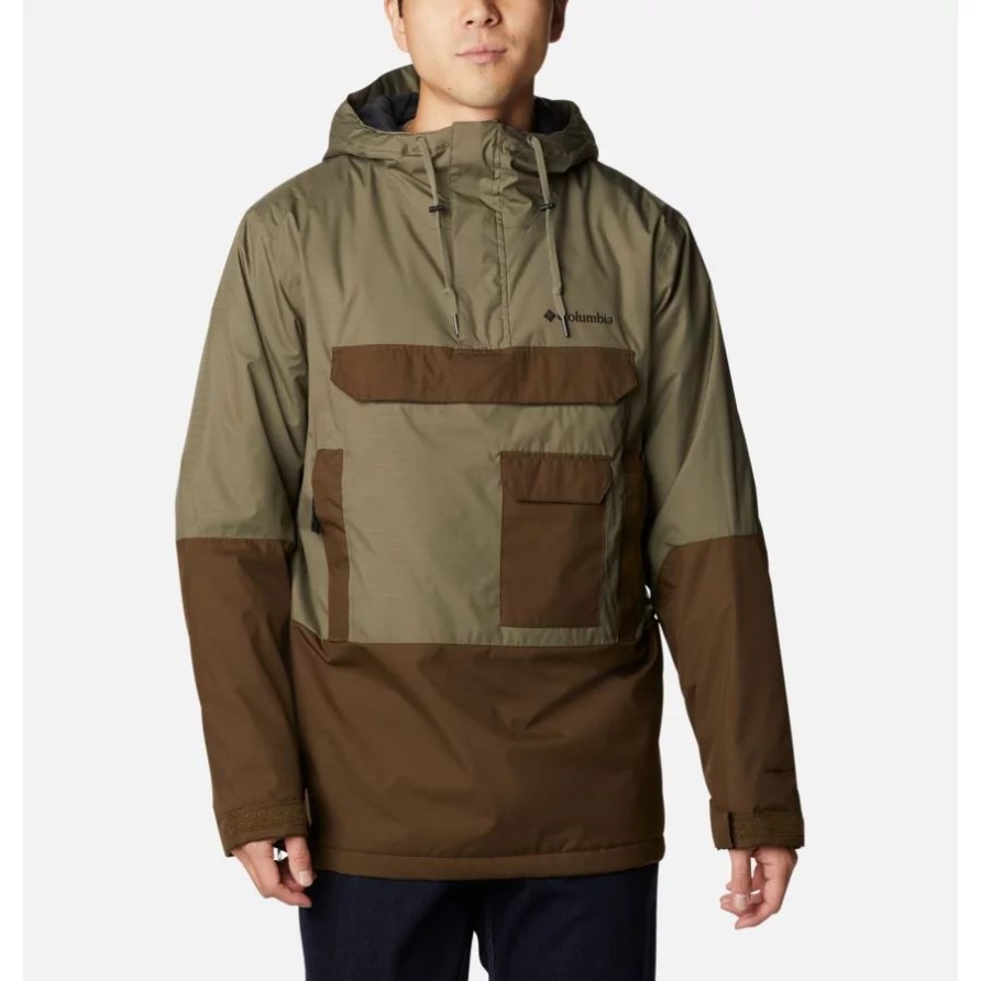 Steingrüner/olivgrüner, Wasserdichter, Isolierter Buckhollow-Anorak Für Herren Columbia