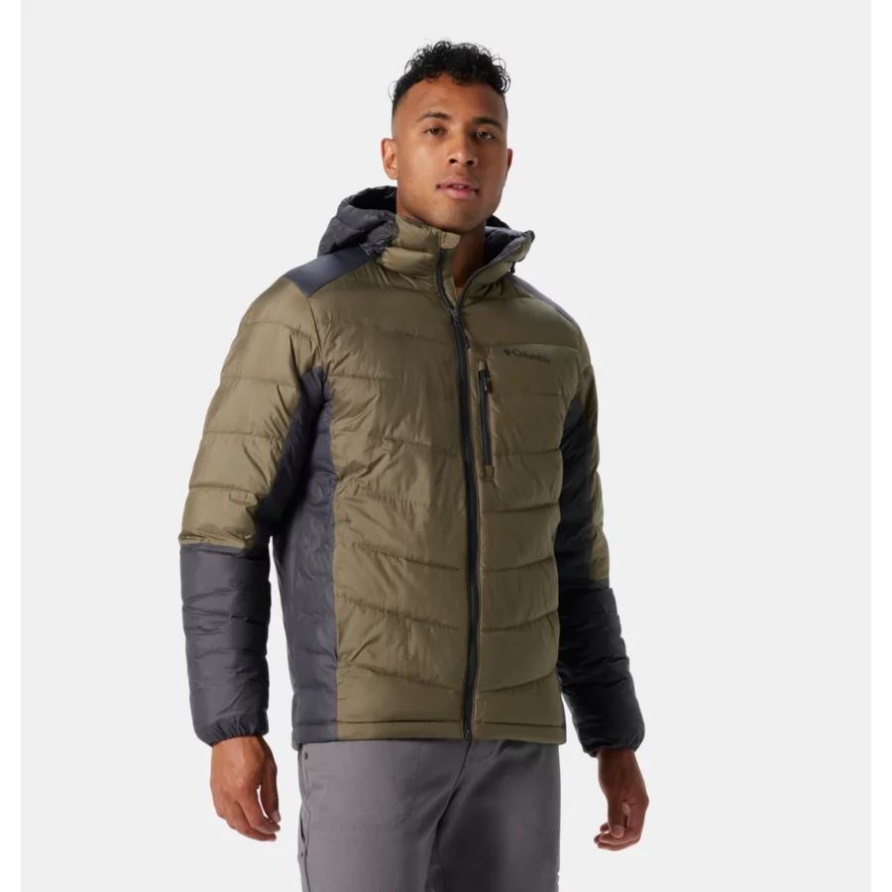 Stone Green/Shark Columbia Herren-Labyrinth-Loop-Omni-Heat-Infinity-isolierte Kapuzenjacke