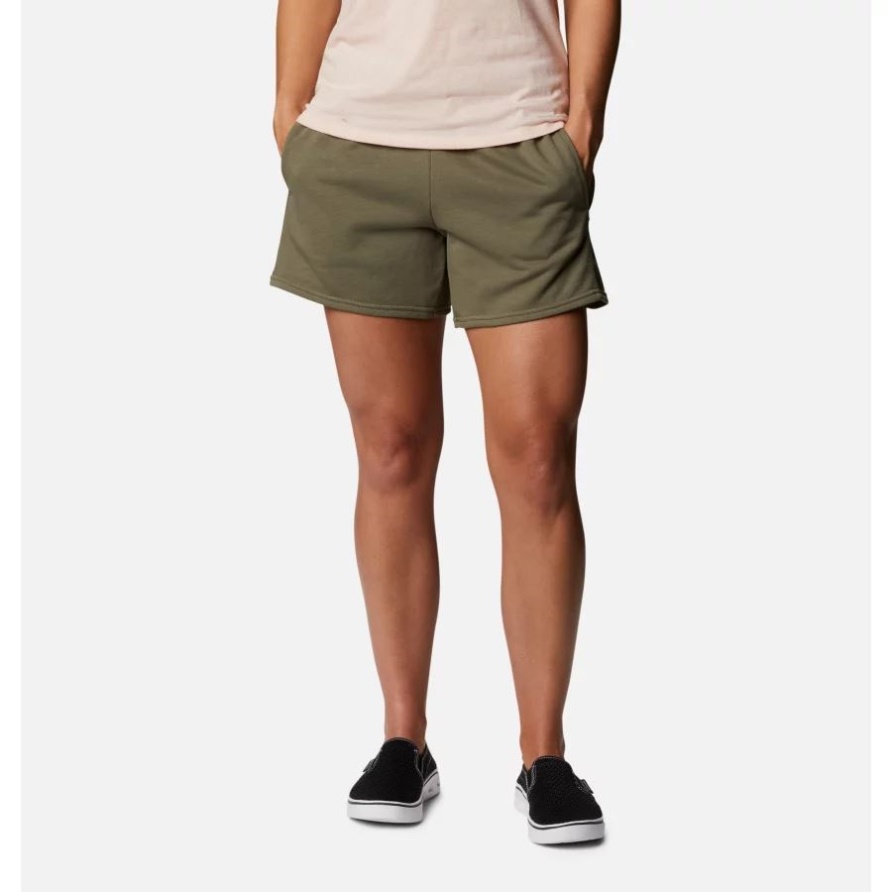 Steingrüne Shorts Aus Fransenfrottee Logo Ii Für Damen Columbia