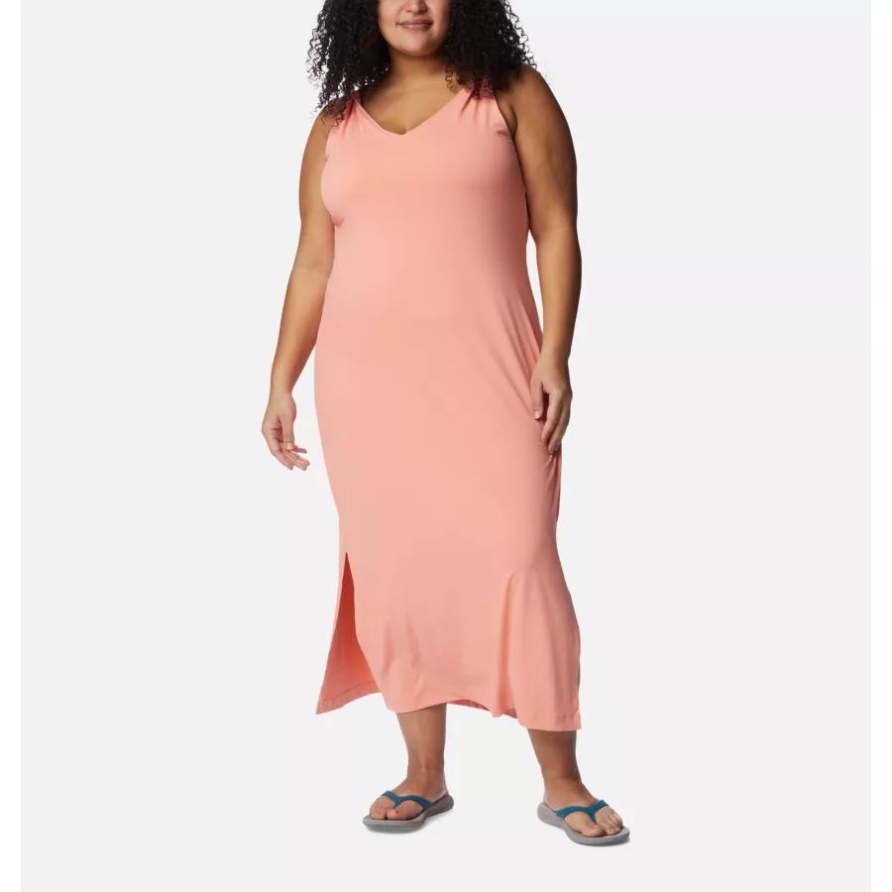 Sommer Pfirsich Columbia Chill River Midikleid Für Damen In Übergröße