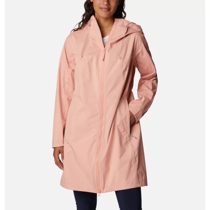 Summer Pfirsich Columbia Wochenend-Abenteuer Lange Shell-Jacke Für Damen