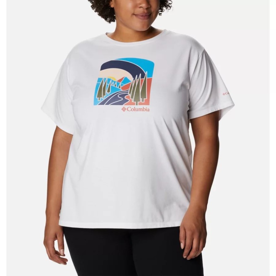 Sun Trek Grafik-T-Shirt II Plus Size Columbia White/Suntrek Hills
