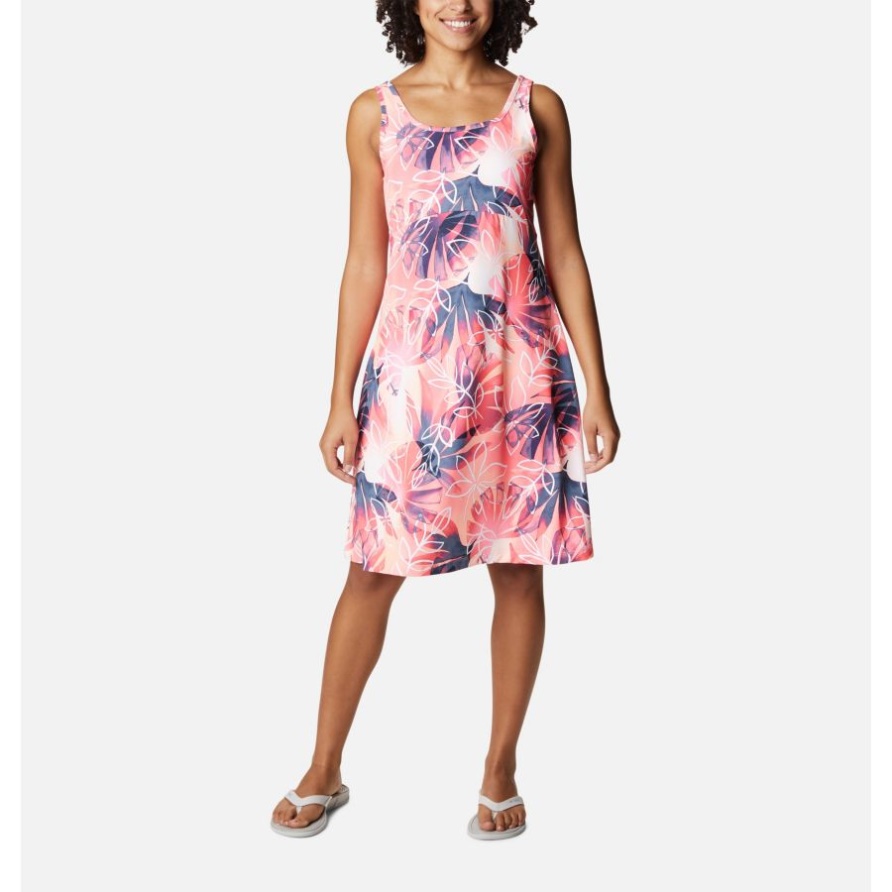 Tiki Pink/shady Coves Print Pfg Gefrierschrank Iii Kleid Für Damen Columbia
