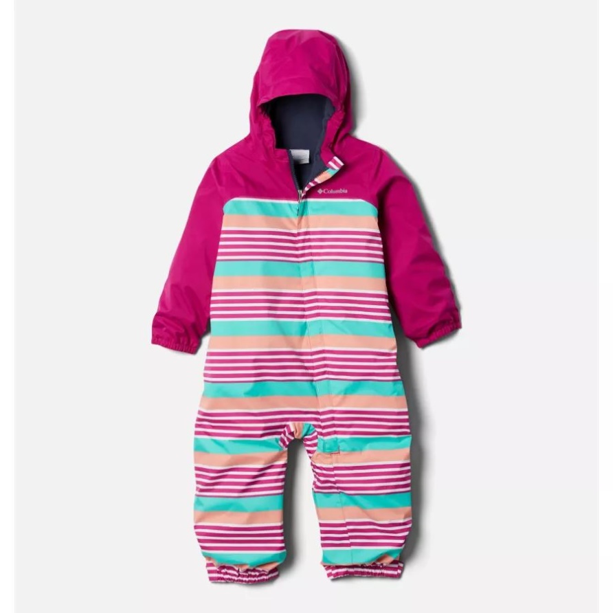 Kleinkind Critter Jitters Ii Regenanzug Wild Fuchsia Milo Stripe/wild Fuchsia Columbia