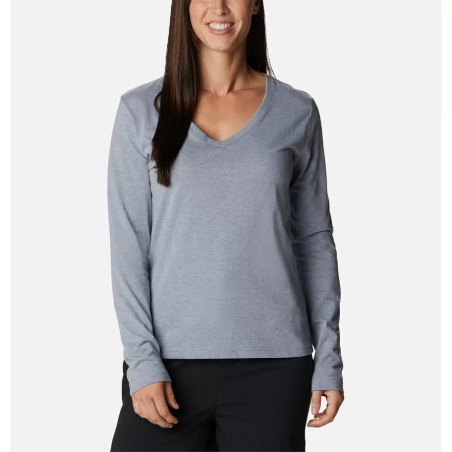 Tradewinds Grau Meliert Columbia Damen Saphirpunkt Langärmliges Shirt