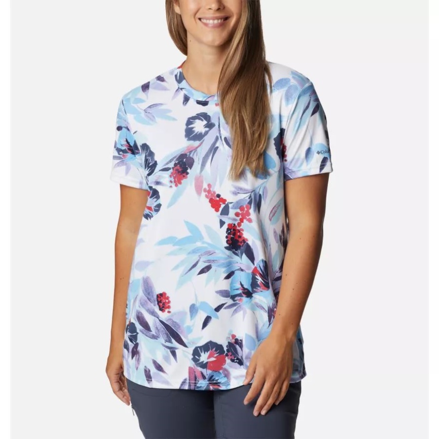 Gabelstrom-T-Shirt Der Vista-Blau/Glyzinien-Frauen Columbia