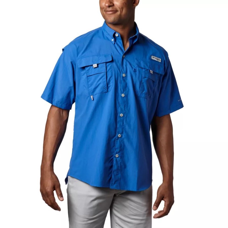 Pfg Bahama Ii Kurzarmhemd In Lebhaftem Blau Columbia Herren Groß