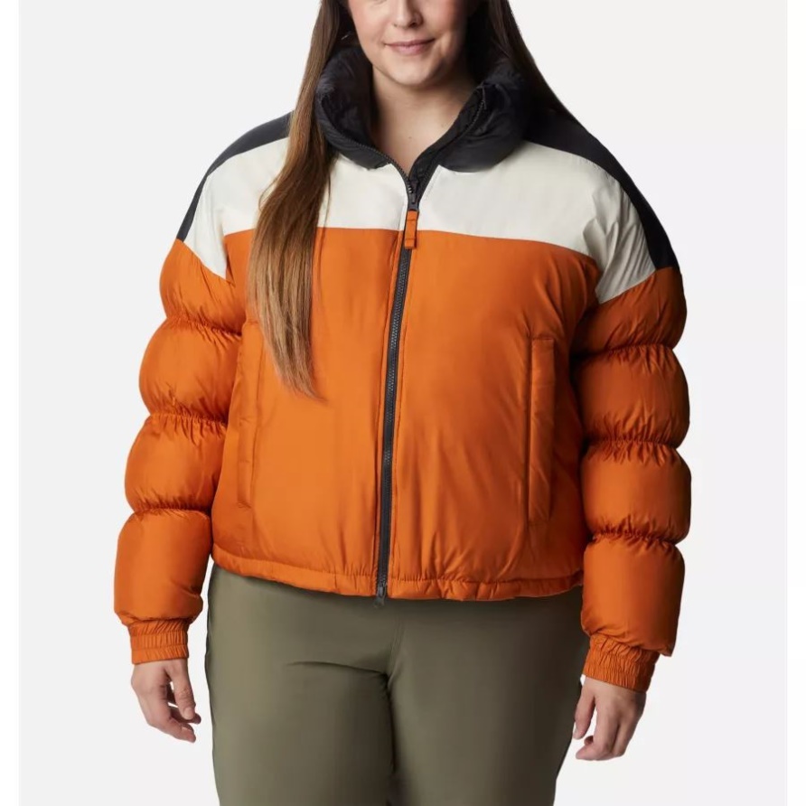 Warme, Kupferfarbene/kreidefarbene/haifischblaue Pike Lake-Kurzjacke Für Damen In Übergröße Columbia