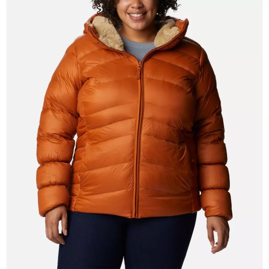 Warme Herbstpark-Daunenjacke Mit Kapuze Von Copper Columbia Für Damen In Übergröße