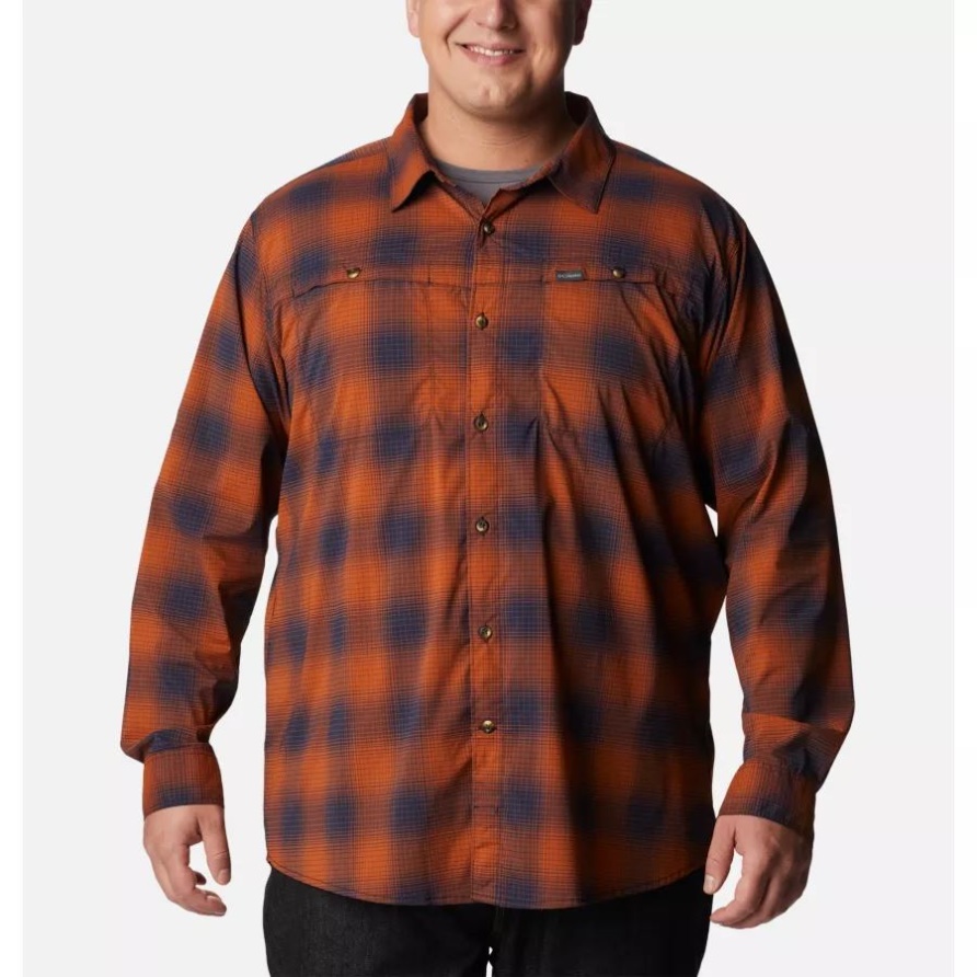 Warm Kupfer Weich Ombre Columbia Herren Newton Ridge Ii Kariert Langarm Groß