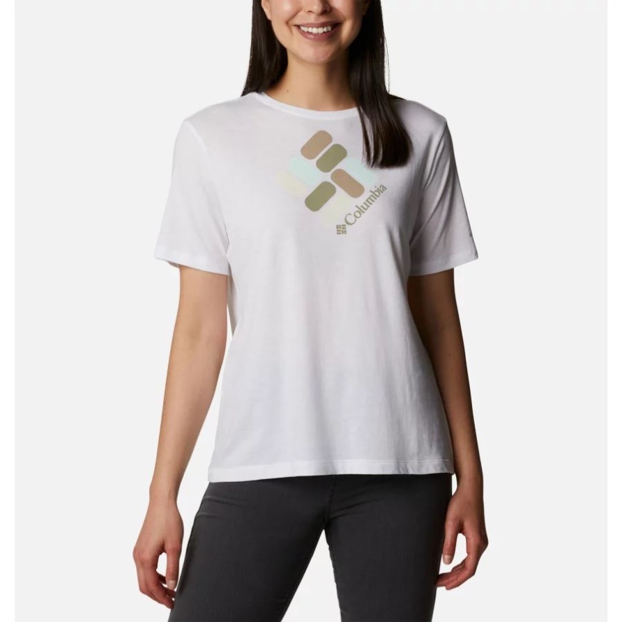White/csc Gem Confetti Damen Bluebird Day Entspanntes T-shirt Columbia
