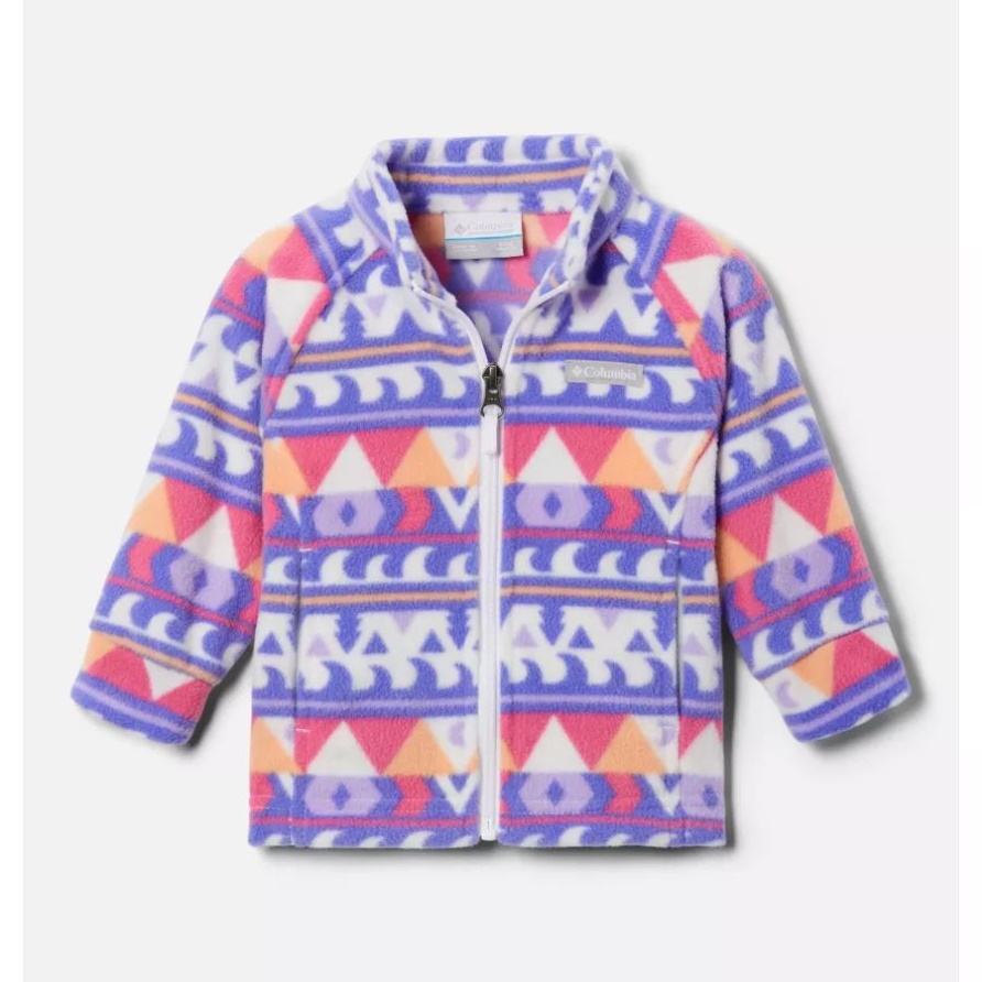 Weiße Lagerdecke Columbia Mädchen Benton Springs II Bedruckte Fleecejacke Für Kleinkinder