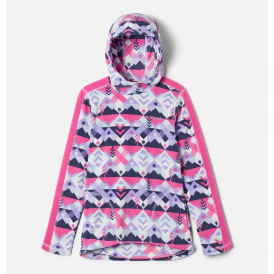 Weißer Checkpoint/Pink Ice Columbia Mädchen-Hoodie