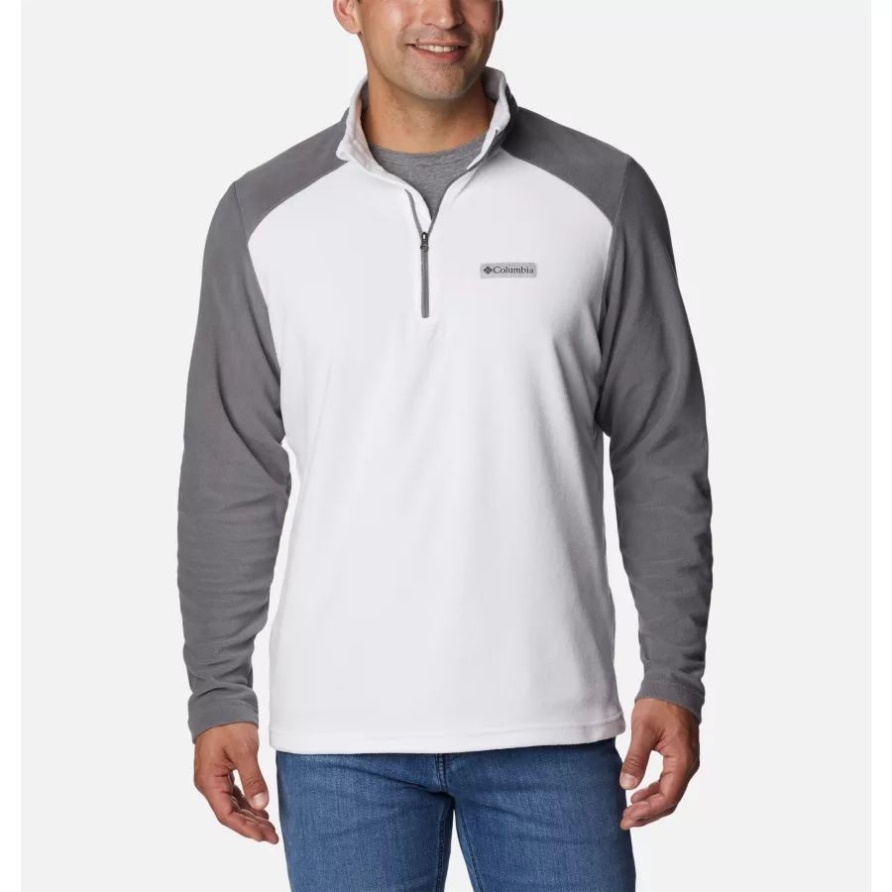 Weiß/Stadtgrau Columbia Lake Aloha Fleecepullover Mit Halbem Reißverschluss Für Herren