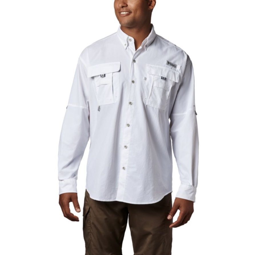 Weißes Langärmliges Pfg Bahama Ii-shirt Von Columbia Für Herren