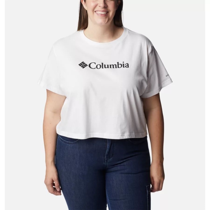 White Columbia North Cascades Kurz Geschnittenes Damen-T-Shirt In Übergröße