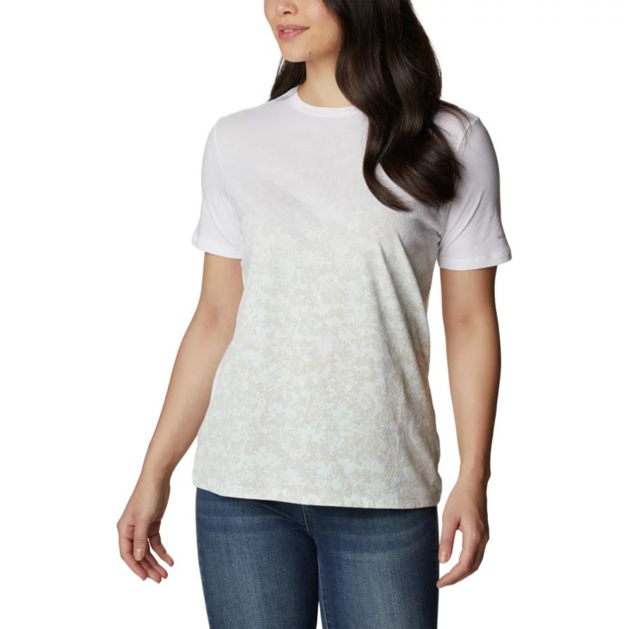 Weiß/dotty Disguise Daisy Days Lässig Bedrucktes Damen-t-shirt Columbia