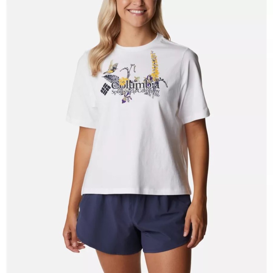 Weiß/fieldcreek Grafik Columbia-Frauen North Cascades Entspanntes T-Shirt