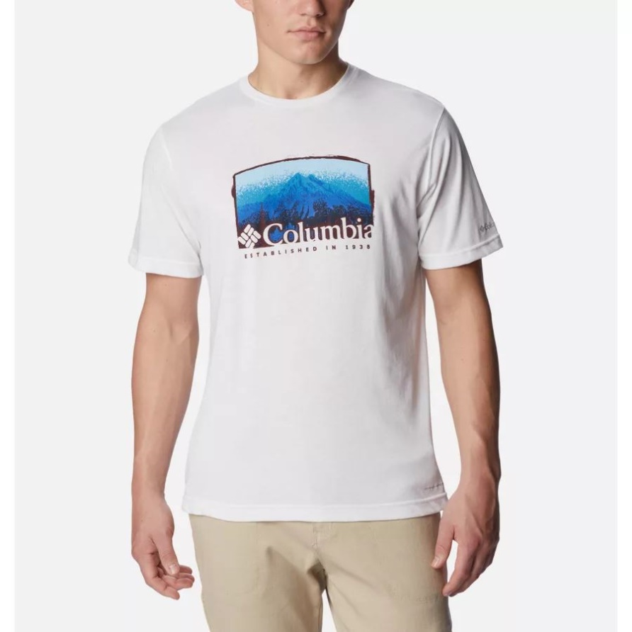 Thistletown Hills Grafik-T-Shirt Für Männer In Weiß/Nebel Columbia