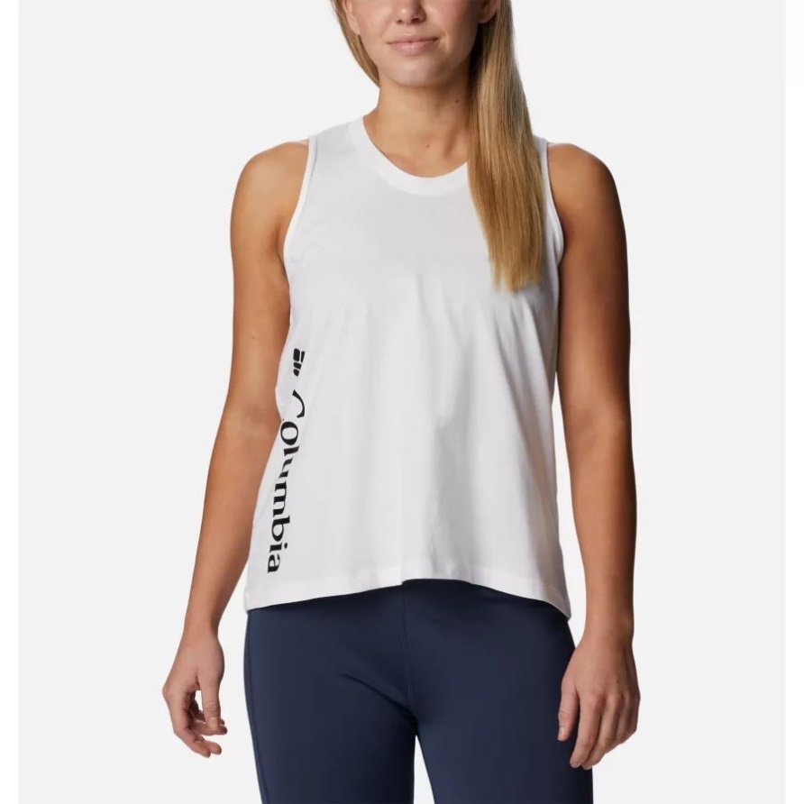 Weiß/Edelstein Columbia North Cascades Tank Für Frauen Mit Grafik Columbia