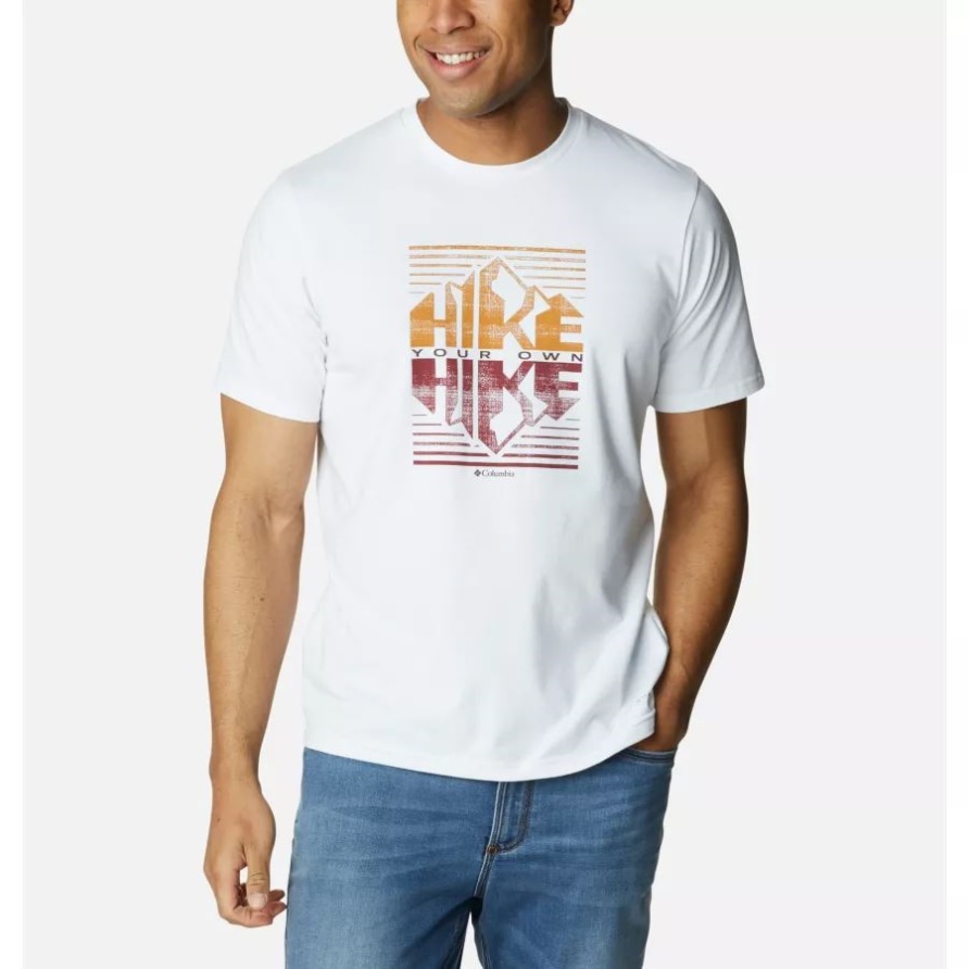 Weiß/hike Graphik Columbia Sun Trek Technisches T-shirt Für Herren