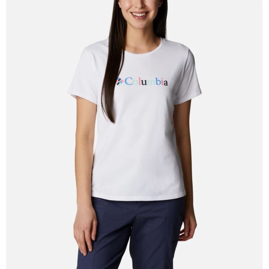 Weiß/kaleidoskop Alpine Way Screen T-shirt Damen Columbia