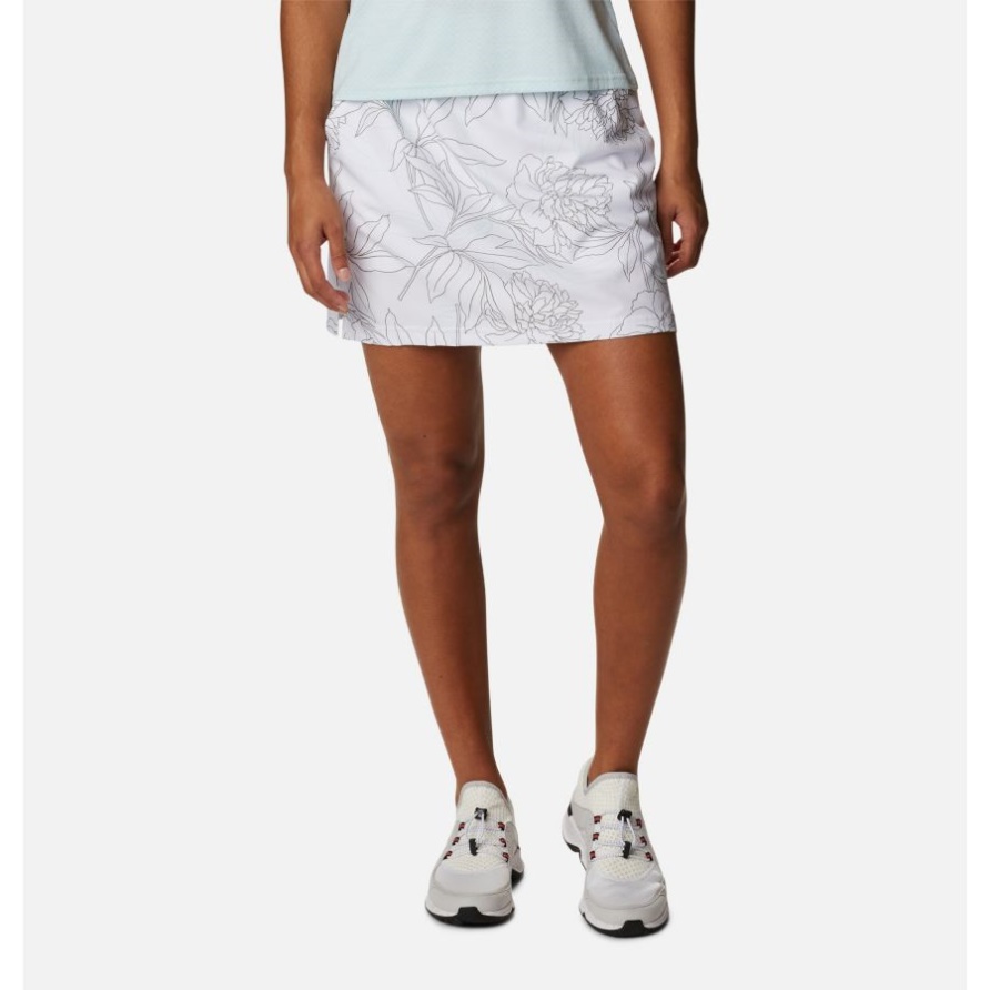 White Leafy Lines Multi Alpin Chill Zero Skort Für Damen Columbia