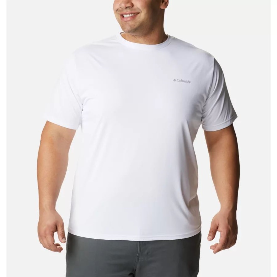 Weißes Columbia Hike Crew Kurzarmhemd Für Herren Big Columbia