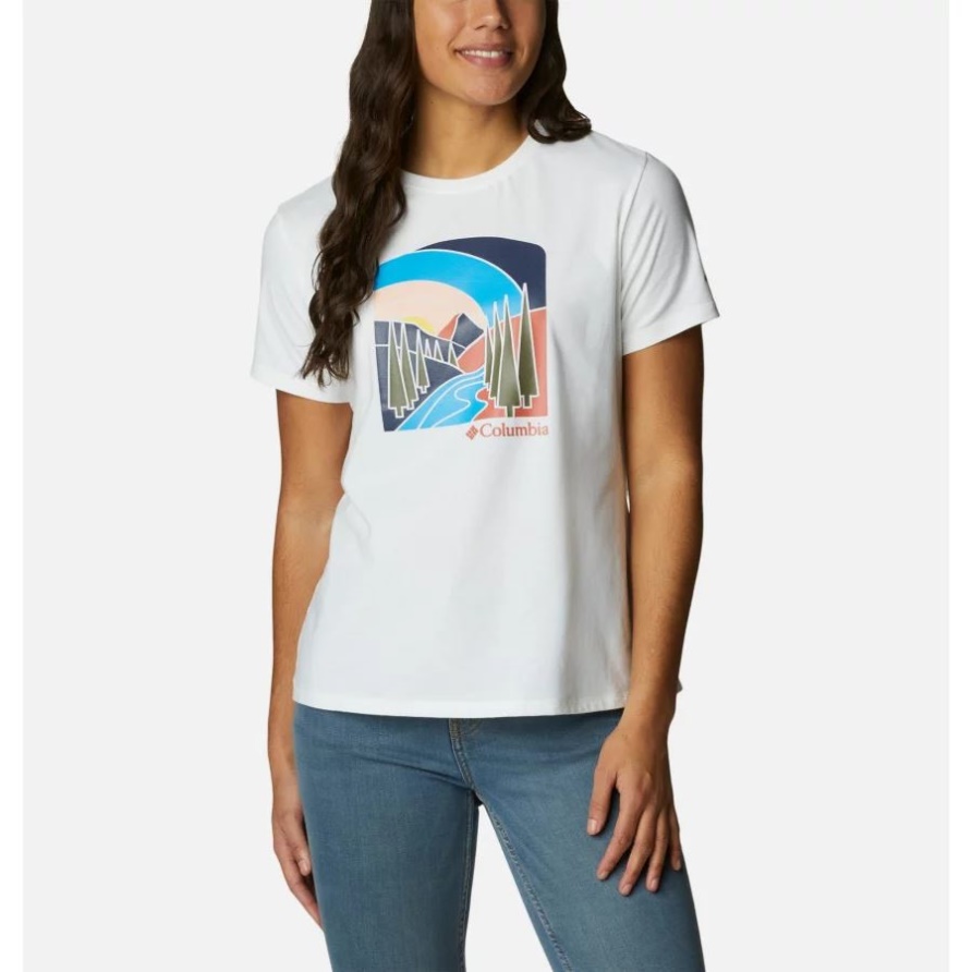 Weiß/suntrek Hills Columbia Frauen Sonne Trek Ii Technisches Grafik-t-shirt