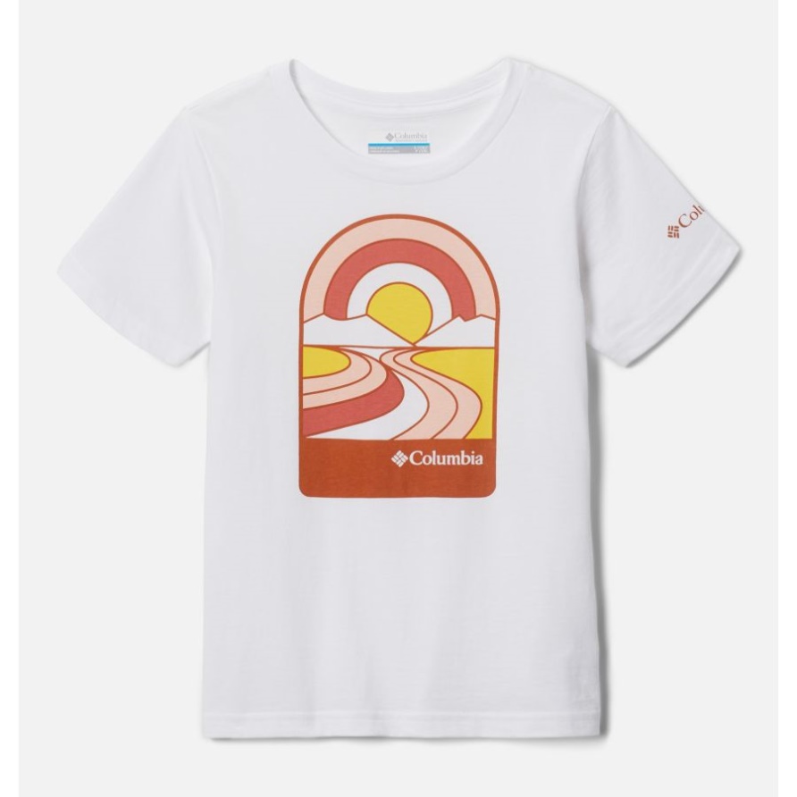 Weiß/Suntrek Trails Columbia Bessie Butte Kurzarm-Grafik-T-Shirt Für Mädchen