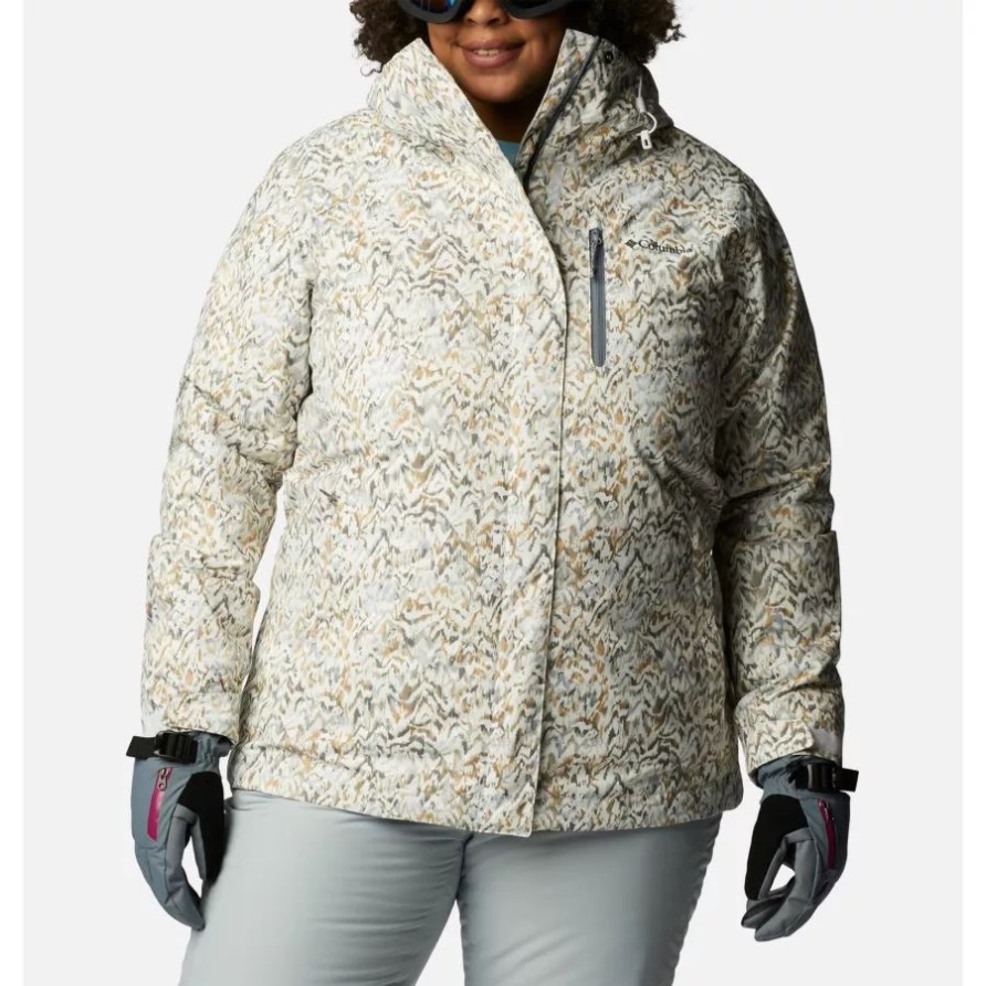 Weißer Terrain-Print Columbia Whirlibird IV Interchange-Jacke Für Damen In Übergröße