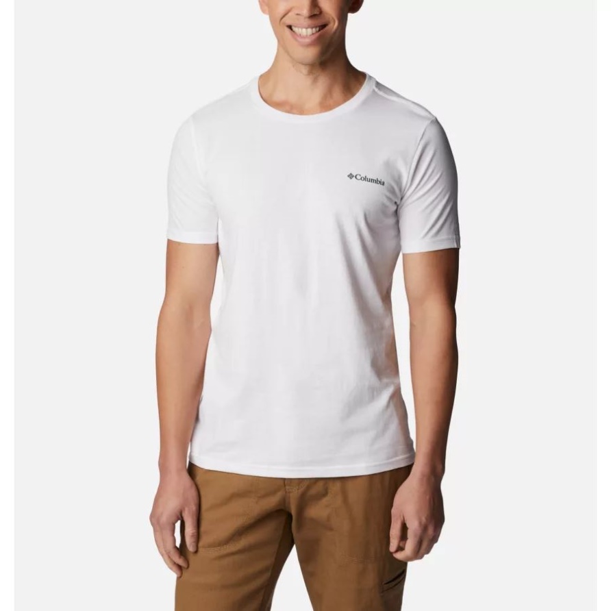 Weiß/true Direction 2 Rapid Ridge Ii Herren-t-shirt Aus Bio-baumwolle Columbia