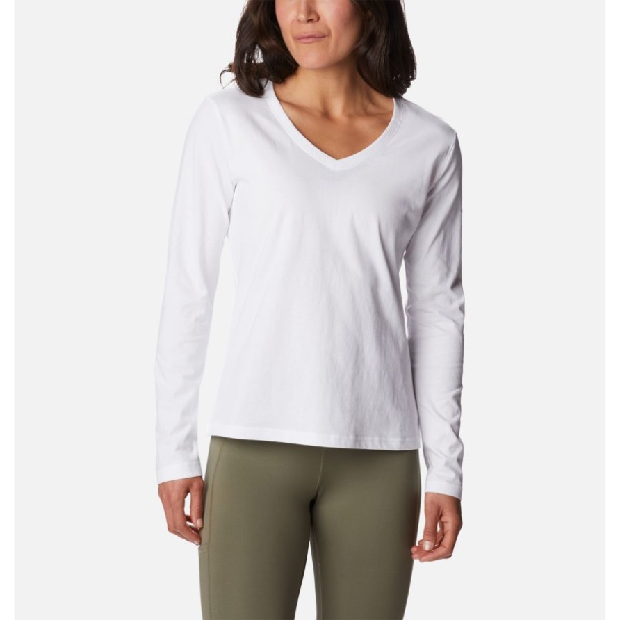 Weißes Damen-sapphire Point Langarmshirt Columbia
