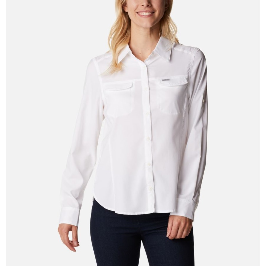 Weiß, Damen Silver Ridge Lite Langarm Columbia